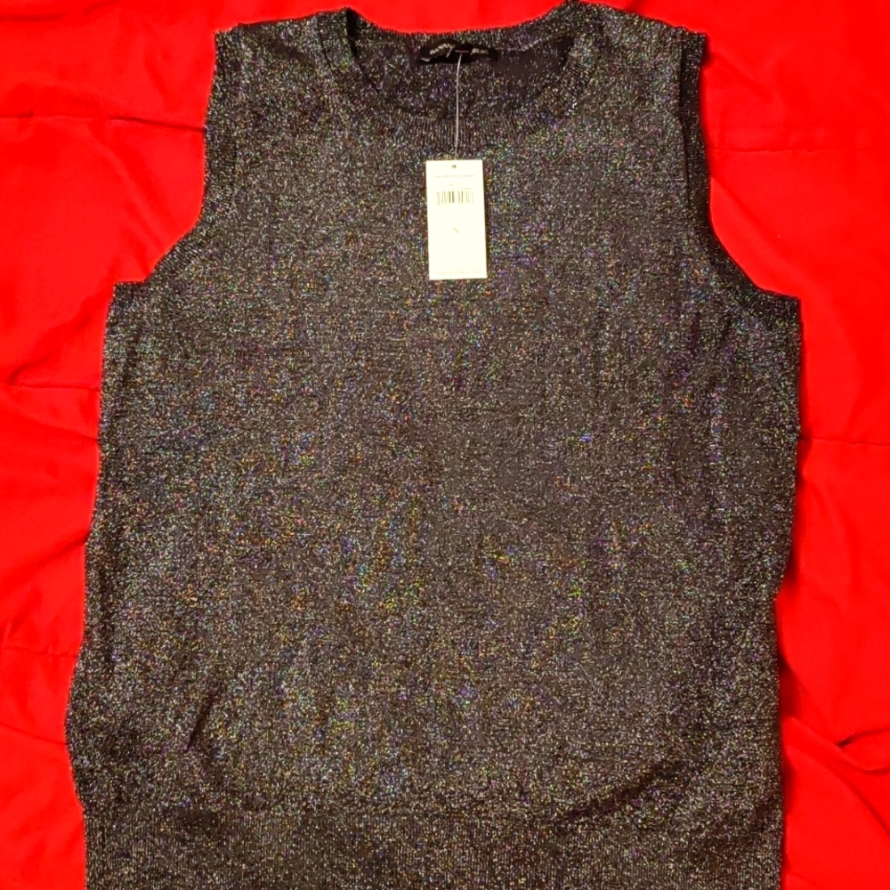 Banana Republic black & silver glitter sweater vest - NWT - Size Small